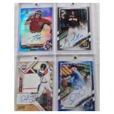 Jorge Mateo 2021 Topps Chrome Rookie Auto, Tyler Zuber 2021 Topps Chrome Rookie Auto 38/150, Andrew Stevenson 2017 Bowman Chrome Auto 93/150, Daniel Brito 2018 Panini Elite Future Threads Patch Auto 5