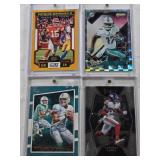 Jalen Waddle 2021 Panini The Rookies, Kadarius Toney 2021 Panini Select Rookie, Patrick Mahomes II 2023 Score Gold, Tua Tagovailoa 2020 Panini Rookie Gridiron Kings