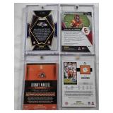 Amon-Ra St. Brown 2021 Panini Prizm Rookie, Tee Higgins 2020 Panini Prestige Gold Rookie, Rashod Bateman 2021 Panini Select Rookie, Johnny Manziel 2014 Panini Prestige Rookie