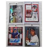 Manuel Margot 2015 Panini Contenders Prospect Ticket Auto, Melvin Mora 2021 Topps Chrome Auto, Yermin Mercedes 2021 Topps Stadium Club Chrome Rookie Auto 09/50, Victor Arano 2014 Panini Elite Extra Ed