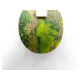 .925 Sterling Silver Green Jasper Pendant Necklace