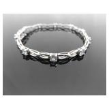 .925 Sterling Silver Topaz Tennis Bracelet