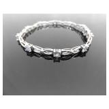 .925 Sterling Silver Topaz Tennis Bracelet