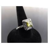 .925 Sterling Silver Peridot Ring Size 10