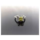.925 Sterling Silver Peridot Ring Size 10