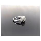 .925 Sterling Silver Diamond Accented Ring Size 7