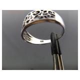 .925 Sterling Silver Scrolled Heart Ring Size 10