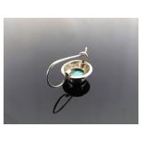 .925 Sterling Silver Art Nouveau Howlite Cabochon Hook Hook Earrings