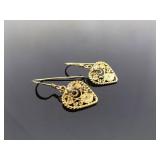 .925 Sterling Silver Vermeil Heart Earrings