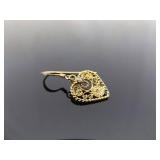 .925 Sterling Silver Vermeil Heart Earrings
