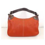 Authentic Dooney & Bourke Red Pebbled Leather Demi Baguette Shoulder Purse