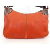 Authentic Dooney & Bourke Red Pebbled Leather Demi Baguette Shoulder Purse