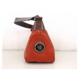 Authentic Dooney & Bourke Red Pebbled Leather Demi Baguette Shoulder Purse