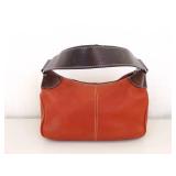 Authentic Dooney & Bourke Red Pebbled Leather Demi Baguette Shoulder Purse