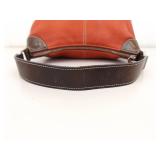 Authentic Dooney & Bourke Red Pebbled Leather Demi Baguette Shoulder Purse