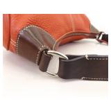Authentic Dooney & Bourke Red Pebbled Leather Demi Baguette Shoulder Purse