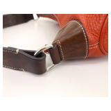 Authentic Dooney & Bourke Red Pebbled Leather Demi Baguette Shoulder Purse