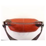 Authentic Dooney & Bourke Red Pebbled Leather Demi Baguette Shoulder Purse