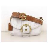 Authentic Coach White Pebbled Leather Soho Bag