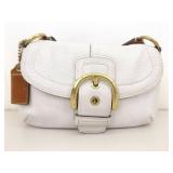 Authentic Coach White Pebbled Leather Soho Bag