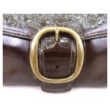 Authentic Coach Bleecker Brown Patent Leather Shoulder Bag