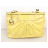 Authentic Coach Gallery East West Yellow Patent Leather Tote Bag