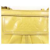 Authentic Coach Gallery East West Yellow Patent Leather Tote Bag