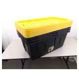 Lot of 4 LARGE 40 Gallon Storage Totes w/Lids