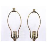 2 Vintage Stiffel Hollywood Regency Brass Table Lamps
