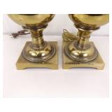 2 Vintage Stiffel Hollywood Regency Brass Table Lamps