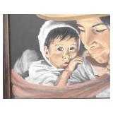 2 Signed Oil on Canvas Wood Framed Paintings Signed "J. Lee"
