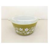 2 Vintage Pyrex #473 Spring Blossom 1 QT Covered Casserole Dishes
