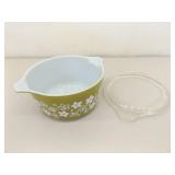 2 Vintage Pyrex #473 Spring Blossom 1 QT Covered Casserole Dishes