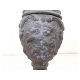 2 Antique Pewter Metal Decorative Urns