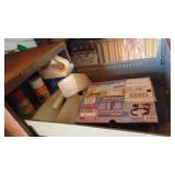 Contents of Corner, Metal File Cabinet, Table, Extension Cords and Misc