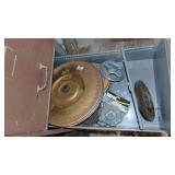 Contents of Corner, Metal File Cabinet, Table, Extension Cords and Misc