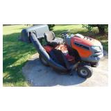 Husqvarna YTH 22V46 Riding Lawn Mower with 411 Hrs, Has Bagger, Runs