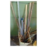 Container and Corner of Garden Stakes