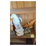 Eagle Yard Ornament, Wall Hanging Lantern and Bird Fountain