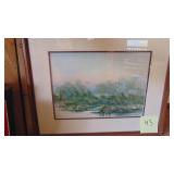 "Afternoon Flight" Watercolor By Amunay, Signed and COA