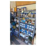 2- Metal Shelfs with Contents, Screws, Bolts and Misc