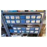 2- Metal Shelfs with Contents, Screws, Bolts and Misc