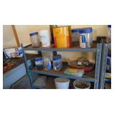 2- Metal Shelfs with Contents, Screws, Bolts and Misc