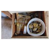3 Drawer wood Cabinet with Contents and Cosco Stool