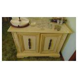Server/Buffet, Has a Marble Insert and Silverware Drawer Inside. 40.5" x 30" x 19"