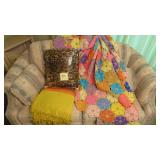 Vintage Afgan, Leopard Throw and Vintage Blanket