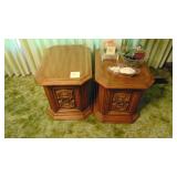 2- Matching End Tables. 19.5" x 20.5" x 26" (Contents on top not included)
