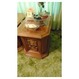 2- Matching End Tables. 19.5" x 20.5" x 26" (Contents on top not included)
