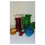 Selection of Colored Glass, including Moon and Star Pcs