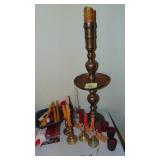 Selection of Brass Candlesticks and Candles
